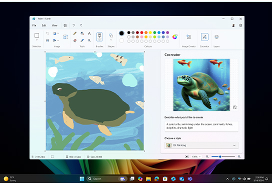 Cocreator interface in Paint