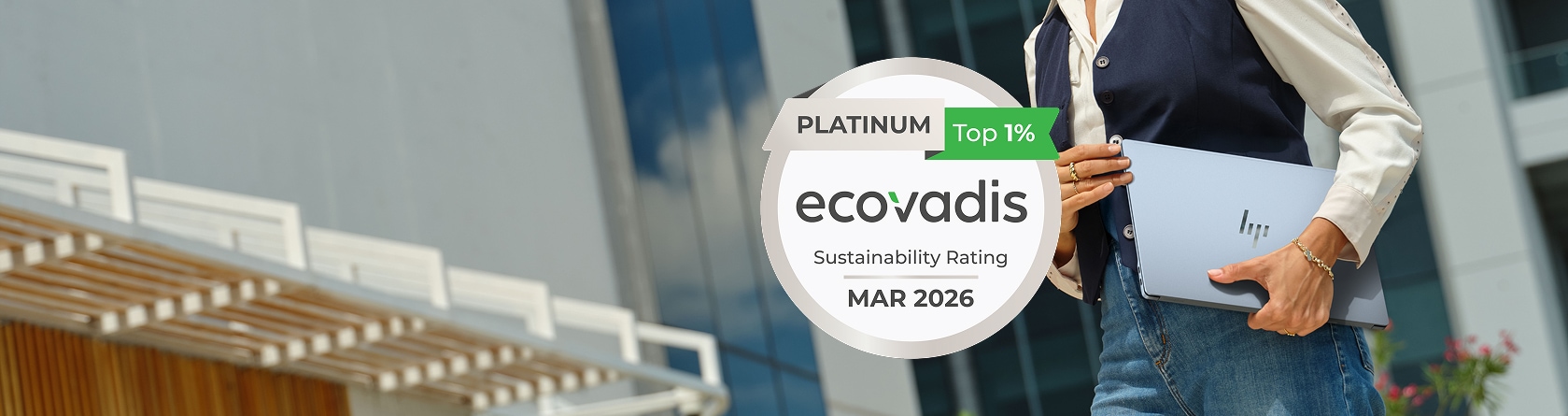 HP is proud to be rated Platinum by EcoVadis